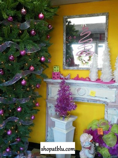 yellow entryway shopatblu The Blue Building Antiques Upside Down Christmas tree