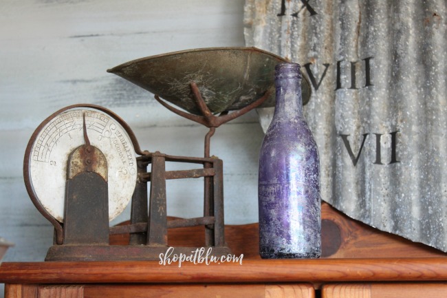 The Blue Building Antiques, Alabaster AL clock from recycled vintage metal