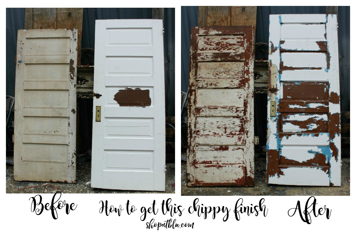 The Blue Building Antiques Alabaster AL Chippy Doors before and after