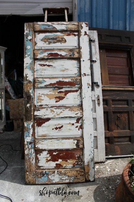 The Blue Building Antiques Alabaster AL Chippy Blue Doors