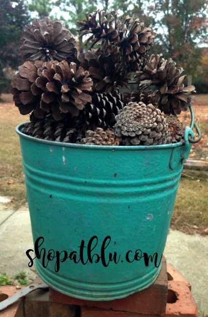 The Blue Building Antiques Alabaster AL Using pinecones to decorate