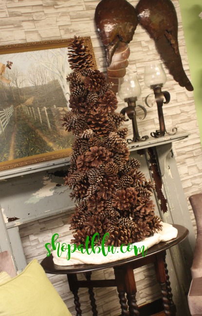 the-blue-building-shopatblu-pinescones-home-decor-pinecone-tree-mantle-staged
