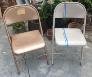 The Blue Building Antiques Alabaster AL Blu Updo #2 Folding Chairs after