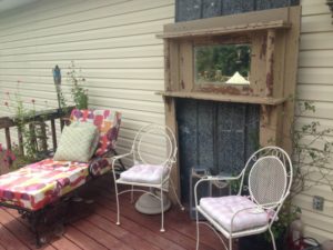 The Blue Building Antiques, Alabaster AL Deck makeover on a budget old mantle