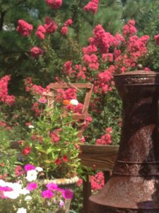 The Blue Building Antiques, Alabaster AL Deck makeover on a budget crepe myrtle