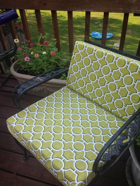 The Blue Building Antiques, Alabaster AL Deck makeover on a budget green chair