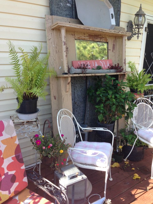 The Blue Building Antiques, Alabaster AL Back Deck Makeover mantle