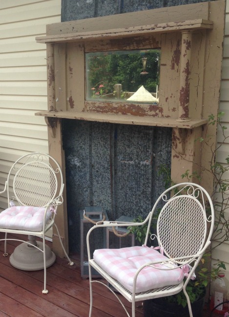 The Blue Building Antiques, Alabaster AL Deck makeover on a budget mantle