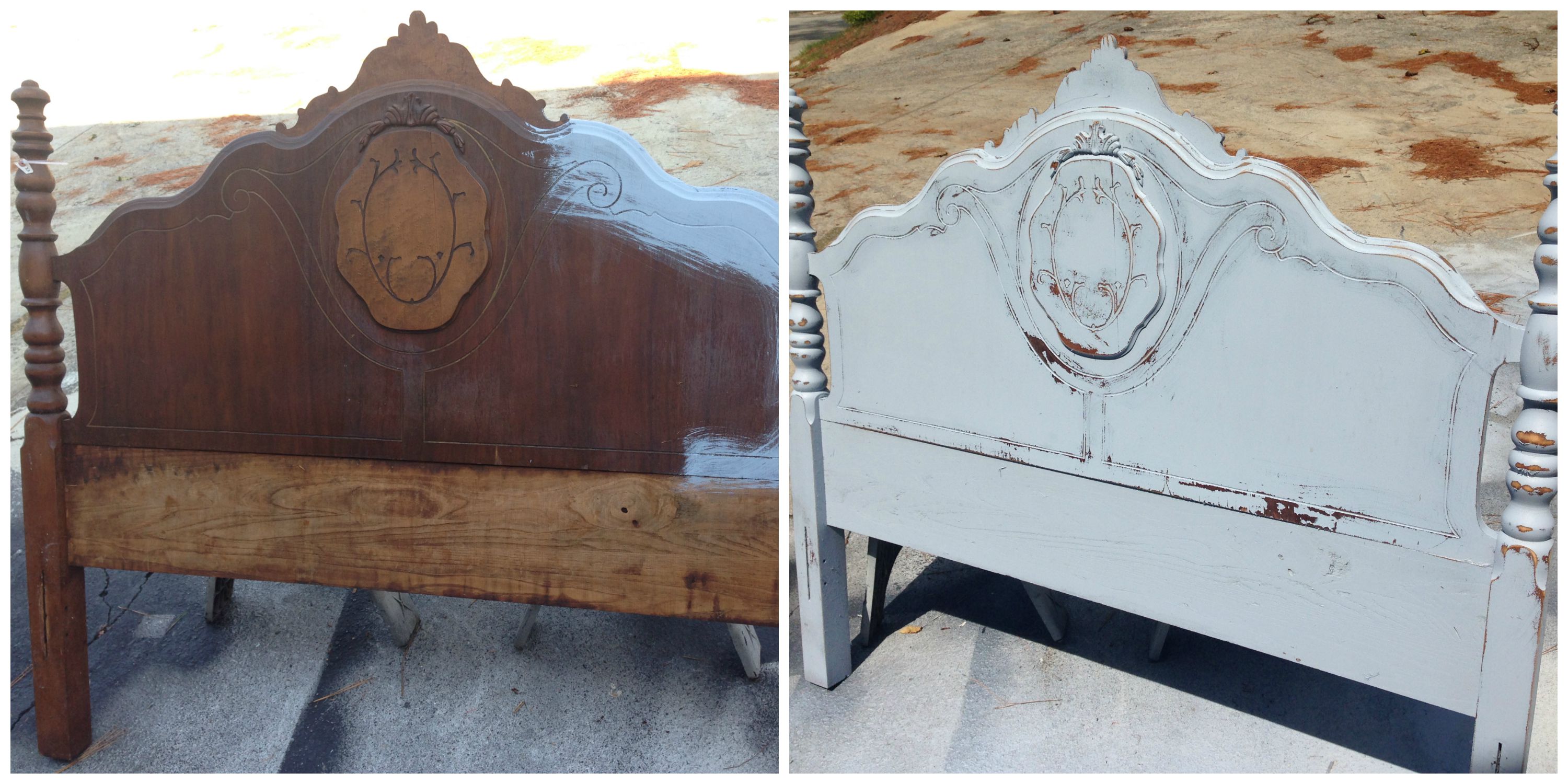 The Blue Building Antiques Alabaster, AL Upcycle Project Transformation with Paint headboard