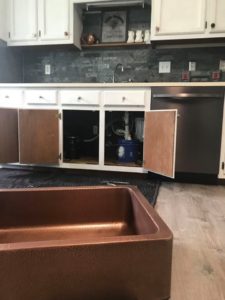 The Blue Building Antiques Shopatblu My Tuscan Inspired Kitchen Sinkology Copper Hammered Farmhouse sink beforek