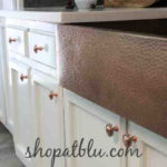 The Blue Building Antiques Shopatblu My Tuscan Inspired Kitchen Painted Cabinets Hammered Copper Knobs