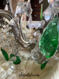 The Blue Building Antiques Shopatblu Dining Room Reclaimed Vintage Chandelier Crystals