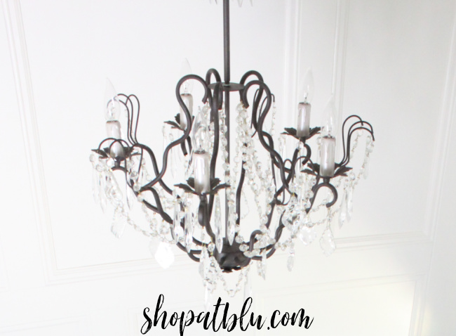 The Blue Building Anitques Shopatblu entryway reveal new chandelier