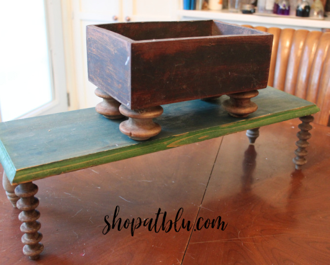 The Blue Building Antiques Shopatblu Table Risers wooden shelf riser final