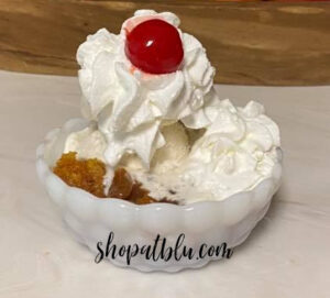 The Blue Building Antiques Shopatblu Easy Crockpot Apple Cobbler whipped cream