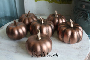 The Blue Building Antiques Shopatblu customized pumpkins with hyro dip copper