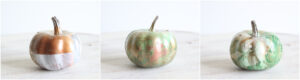 The Blue Building Antiques Shopatblu customized pumpkins with hyrdo dip metallic green