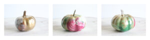 The Blue Building Antiques Shopatblu customized pumpkins with hyrdo dip metallic pink
