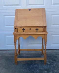 The Blue Building Antiques Shopatblu Furniture Flip Challenge secretary beforeEasy Crockpot Apple Cobbler apple mixture