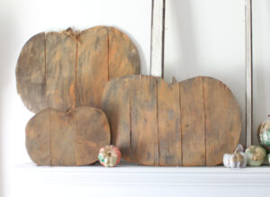 The Blue Building Antiques Shopatblu upcycled wooden pumpkins before