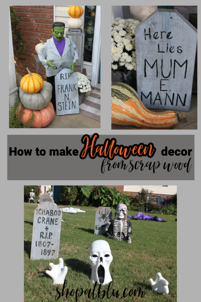 How to Make Halloween Tombstone Decor Out of Scrap Wood - Shop at Blu