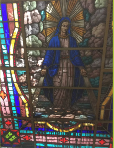 The Blue Building Antiques Shopatblu Furniture Flip Challenge stained glass madonna