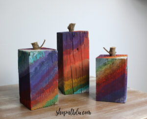 The Blue Building Antiques Shopatblu scrap wood pumpkin rainbow