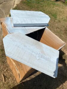 The Blue Building Antiques Shopatblu scrap wood tombstones two coats