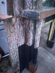 The Blue Building Antiques Shopatblu Restoring an antique mantle layered paint salvage