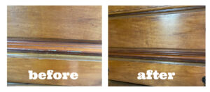 The Blue Building Antiques Shopatblu updated furniture highboy before and after hemp oil scratches removed