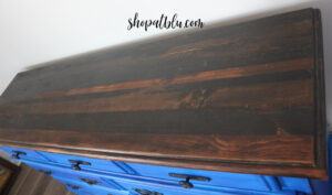 the blue building antiques shop at blu painted dresser top