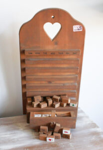 The Blue Building Antiques Shopatblu repurposed wooden calendar