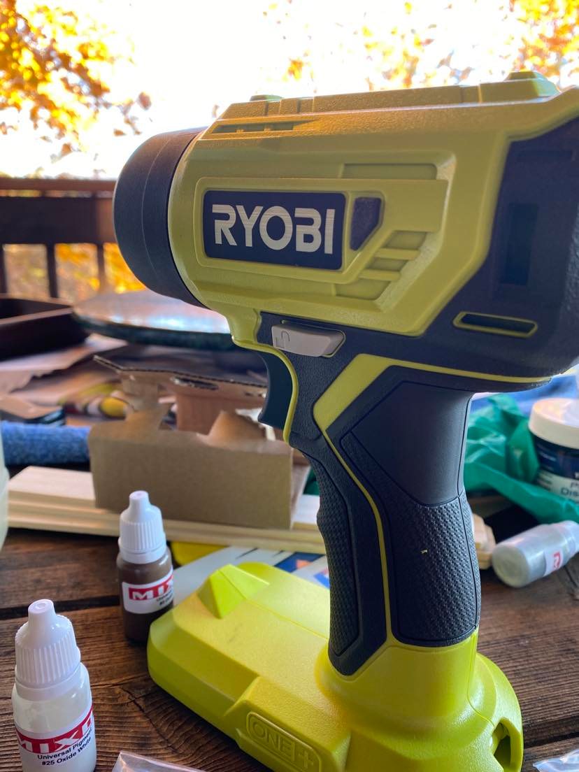 the-blue-building-shopatblu-antiqes-resin-ryobi-heat-gun - Shop at Blu