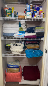 The Blue Building Antiques Shopatblu January declutter linen closet whole shelf