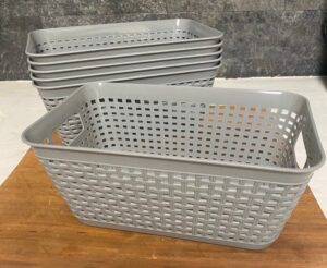 The Blue Building Antiques Shopatblu January declutter linen closet dollar tree baskets