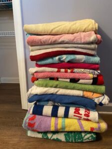 The Blue Building Antiques Shopatblu January declutter linen closet pool towels