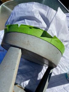 The Blue Building Antiques Shopatblu upcycled library stool frog tape