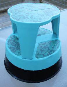 The Blue Building Antiques Shopatblu upcycled library stool final seaside