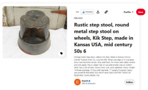 The Blue Building Antiques Shopatblu upcycle vintage metal library stool pinterest
