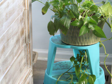 The Blue Building Antiques Shopatblu upcycled library stool plant holder