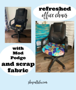 shopatblu upcycled office chair with Mod Podge