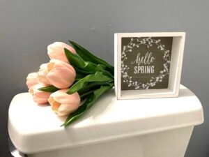 shopatblu simple spring decor in the bathroom