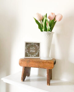 shopatblu tuplips and milkglass vase YARD READY