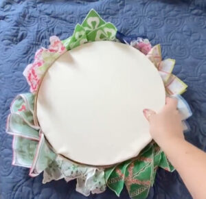 shopatblu hoop center vintage handkerchief wreath