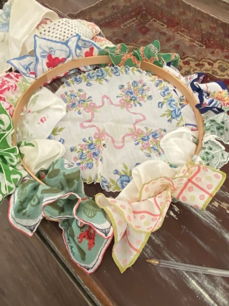 shopatblu vintage hanky wreath