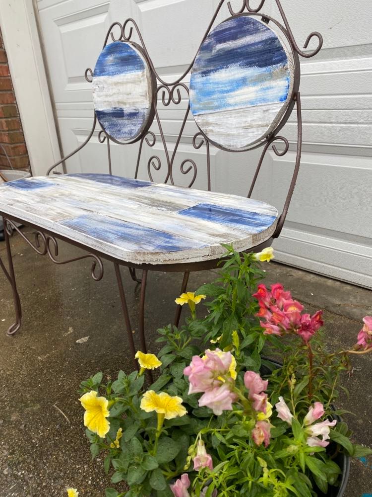 shopatblu vintage garden settee flowers