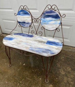 shopatblu upcycled vintage garden bench