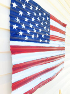 The Blue Building Antiques Shopatblu barn metal american flag