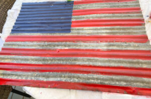 The Blue Building Antiques Shopatblu barn metal american flag stripes