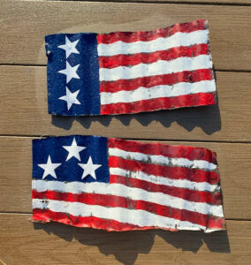 The Blue Building Antiques Shopatblu barn metal small flag